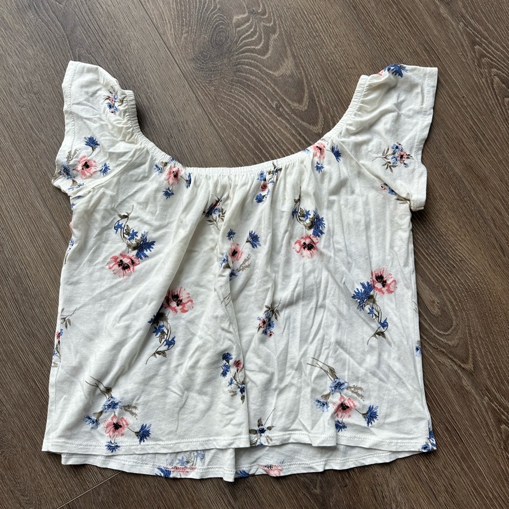White floral Garage top, size S
